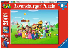 Ravensburger Super Mario XXL 200pc puzzle hero image, colorful action for kids