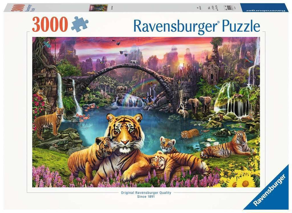 Ravensburger Tigers in Paradise: tigers at sunset for a relaxing puzzle session.
