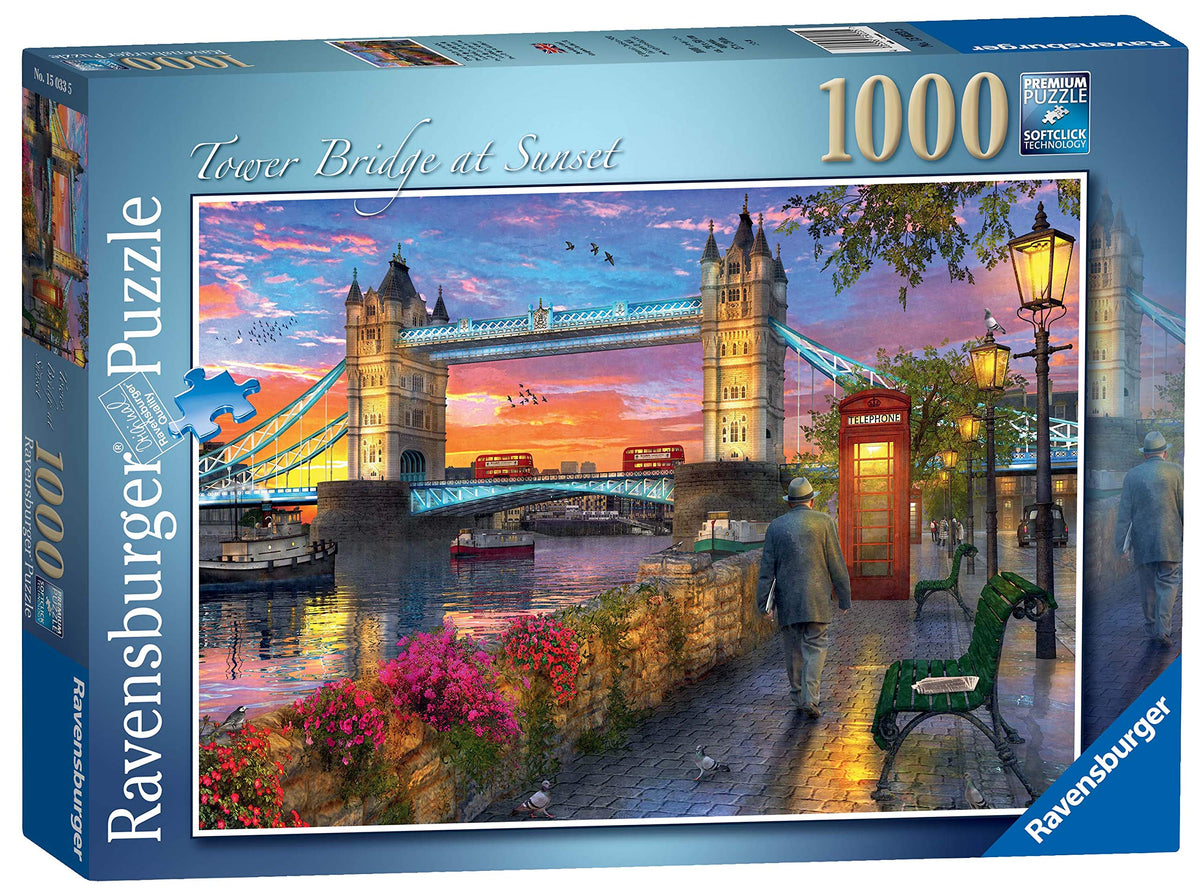 Ravensburger Tower Bridge of London at Sunset puzzle centerpiece for quiet evenings