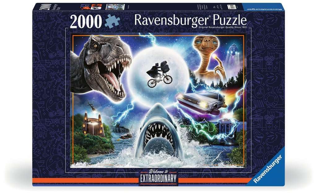 Ravensburger Universal Amblin ET scene puzzle for movie buffs, relaxing screen-free activity.