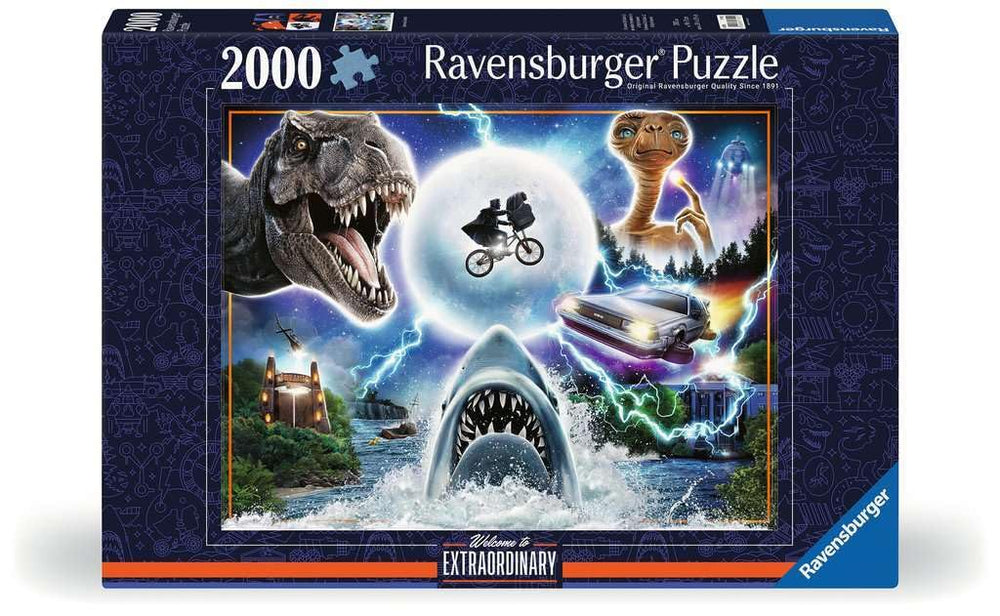 Ravensburger Universal Amblin ET scene puzzle for movie buffs, relaxing screen-free activity.