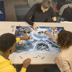 Ravensburger Universal Amblin Jaws scene puzzle offers nostalgic entertainment and cognitive engagement.