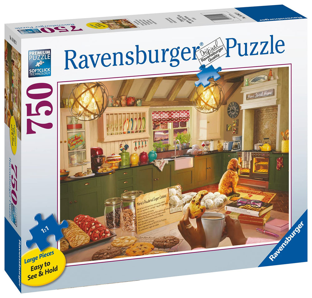Ravensburger Cozy Kitchen image with matte glare-free finish for comfortable viewing