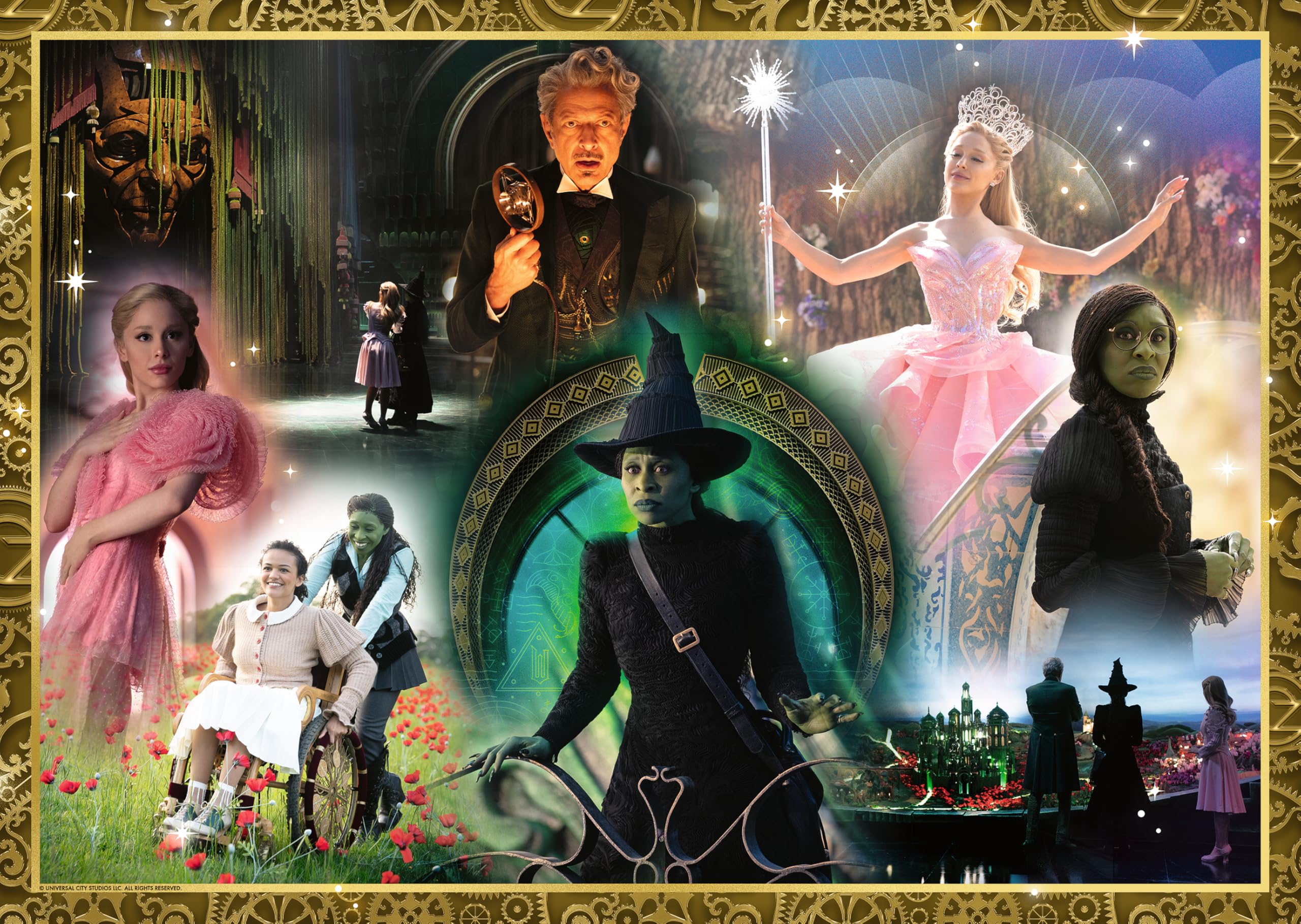 Ravensburger Wicked Act I puzzle Elphaba and Glinda on a magical journey, inviting collaborative play.