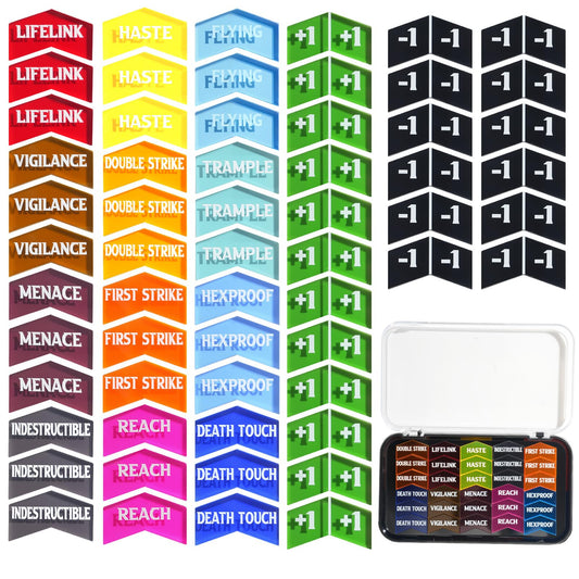 Ravonixis 60pcs MTG keyword counters box for easy game tracking