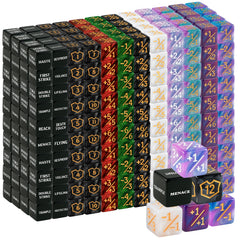 Ravonixis MTG keyword dice counters show Haste and Indestructible for quick combat tracking