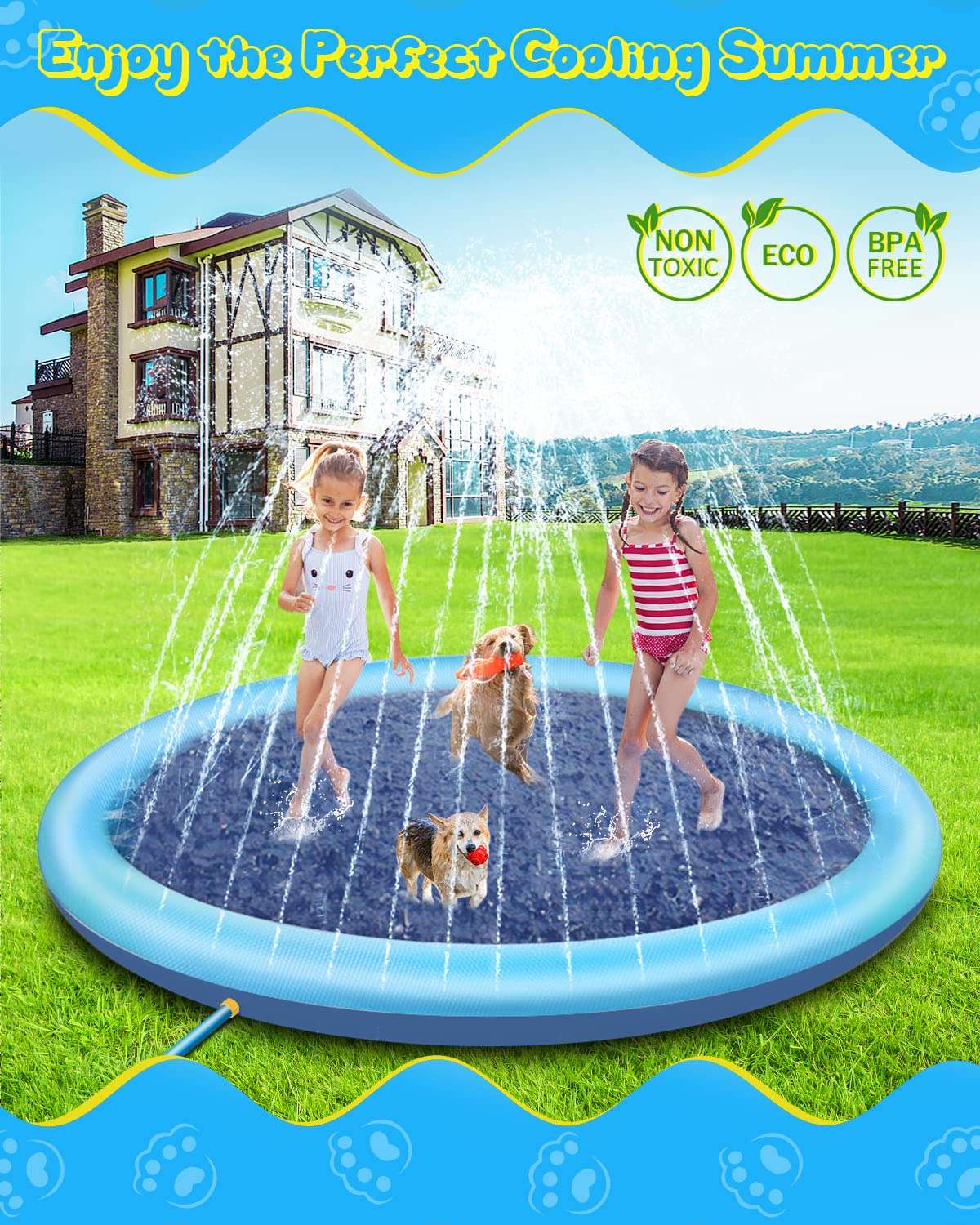 Raxurt splash pad bottom inlet design reduces leak risk.