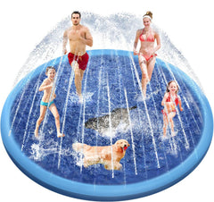 Raxurt Splash Pad 118in non-slip surface for safe family and pet play.