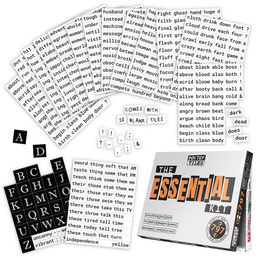 Rayliad essential kit 797 tiles on fridge for creative poetry ideas