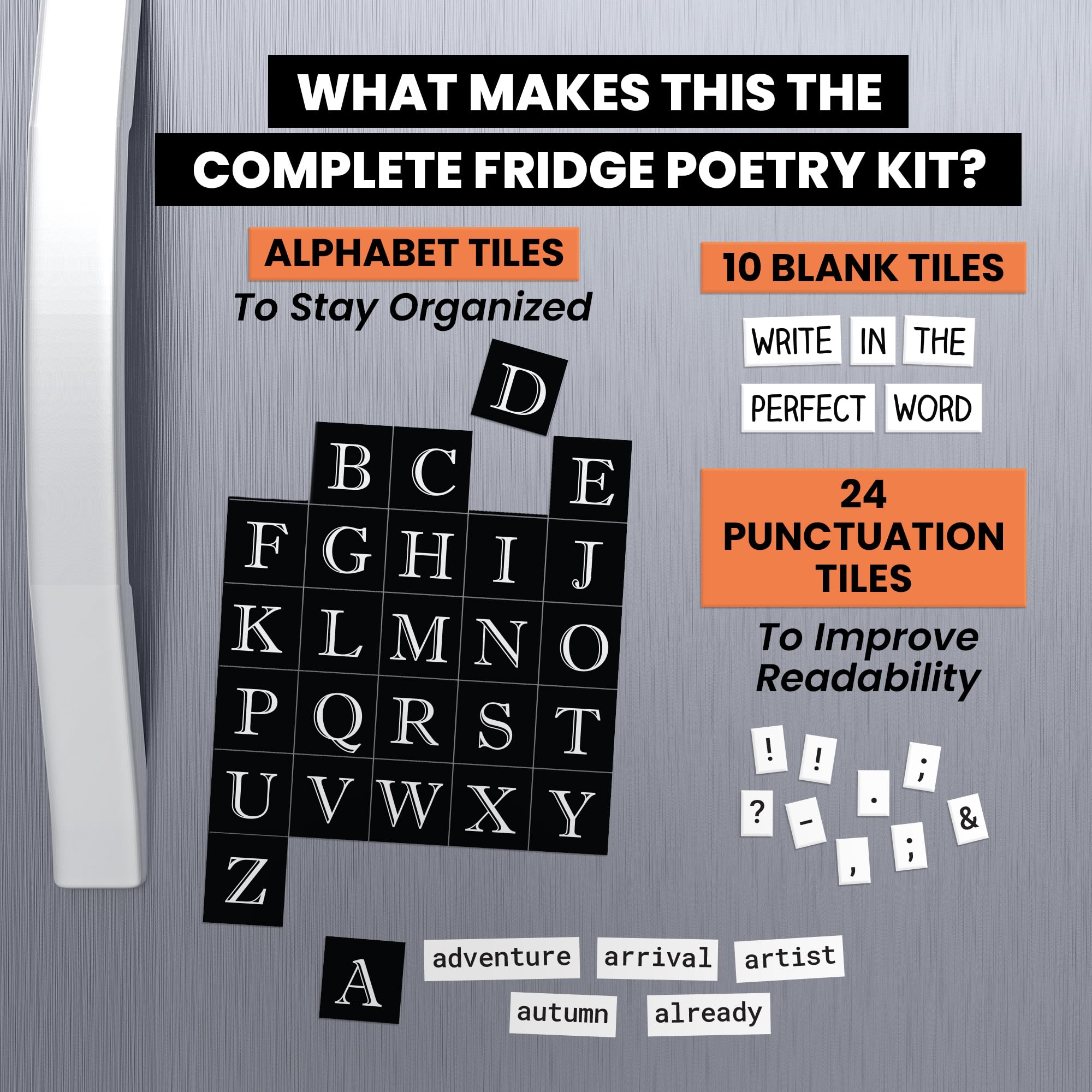 Rayliad fridge poetry tiles help playful expression at home