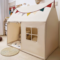 Razee Kids Tent fabric close-up shows durable polyester-cotton material.