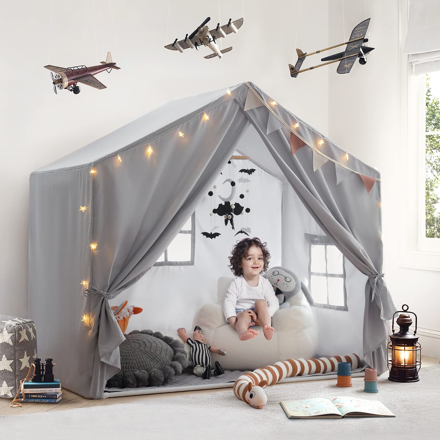 Razee playhouse interior with padded mat offers comfy, safe space