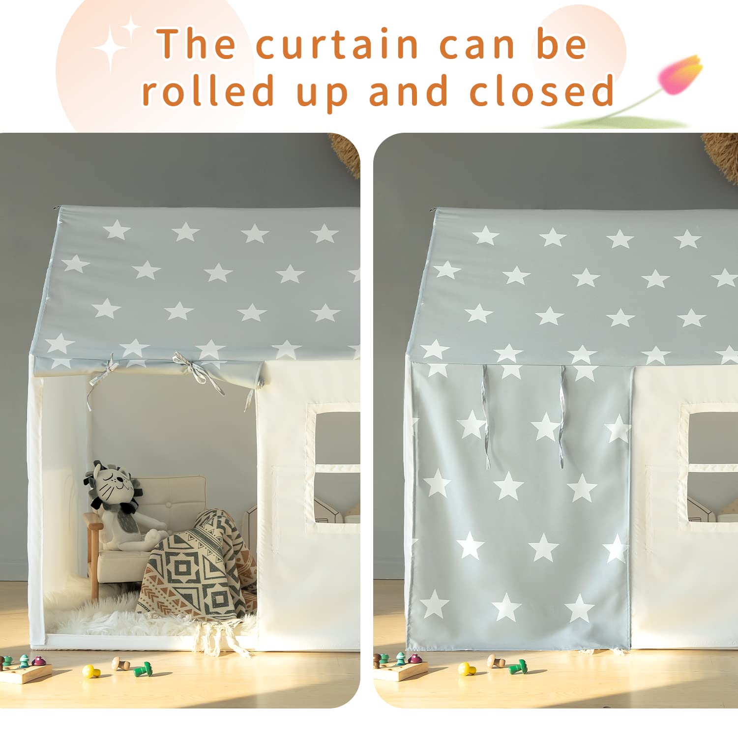 Razee play tent spacious interior fits 2 to 3 children for group play.