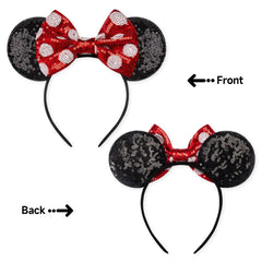 RAZKO mouse ears 3.5 inch sequin detail showcases sparkle under lights
