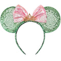 RAZKO mouse ears headband with sequin green ears for eye-catching party style