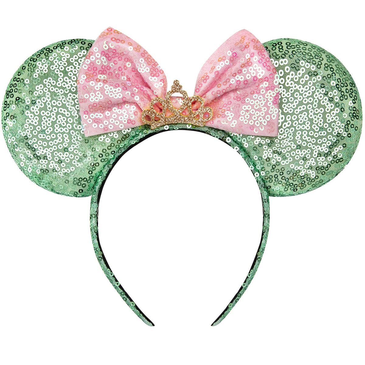 RAZKO mouse ears headband with sequin green ears for eye-catching party style