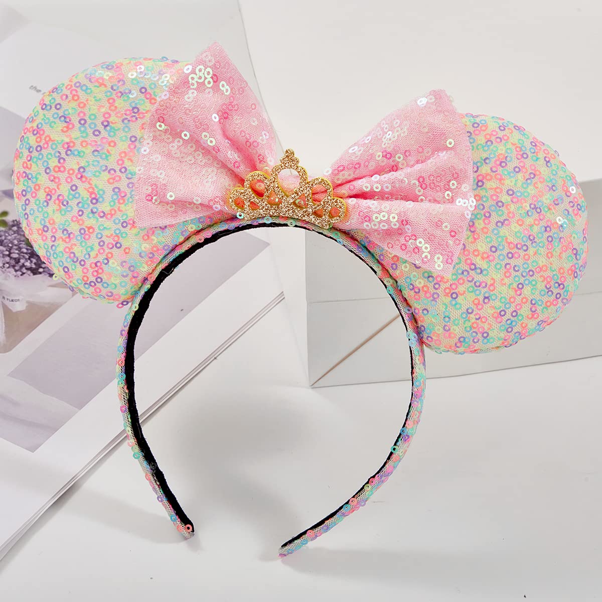 RAZKO Rainbow iridescent headwear stands out in photos and on stage.