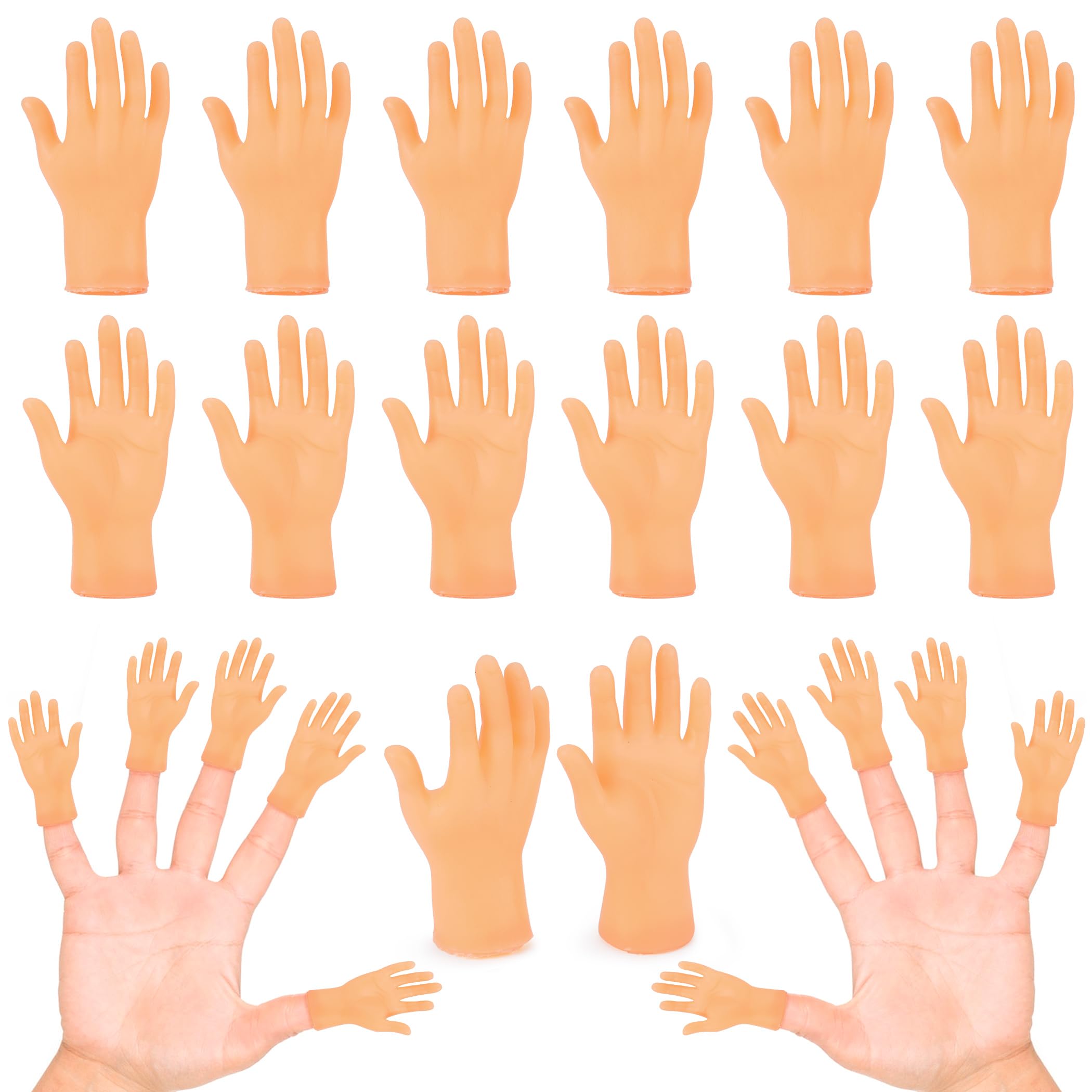 Rclxl 30-piece mini finger hands pack for versatile party props and puppetry.