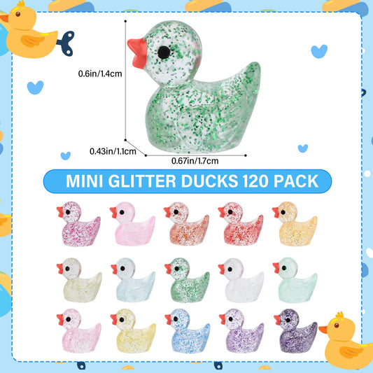 Rclxl glitter ducks with detailed resin finish add sparkle to fairy gardens.