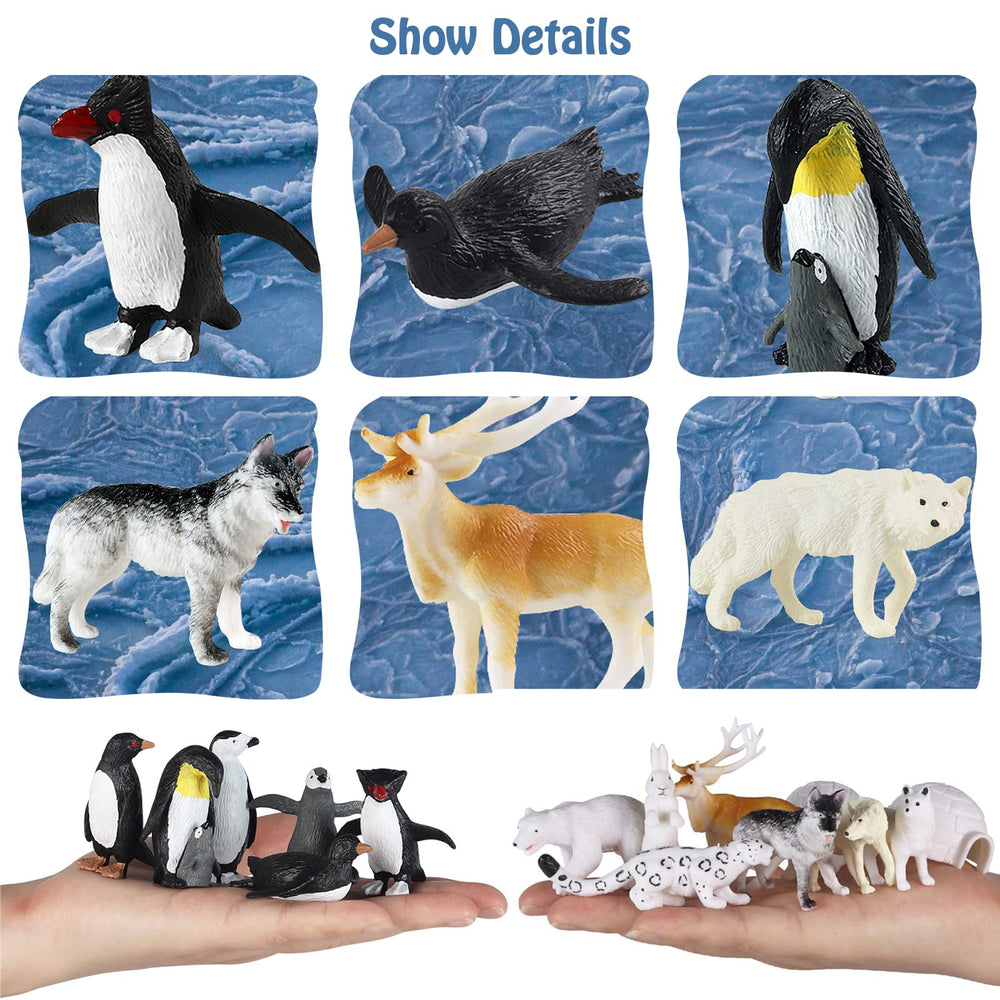 RCOMG Arctic Fox Figurine with detailed texture for pretend-play adventures