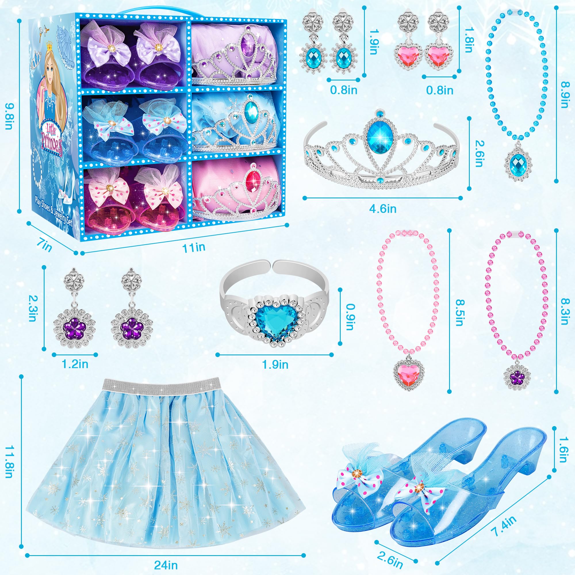 Rcovasc glittering skirt with snowflakes and star pattern provides dreamy outfits.