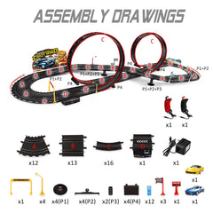 Rcovasc loop and fly-over section shows sturdy construction for durable play.