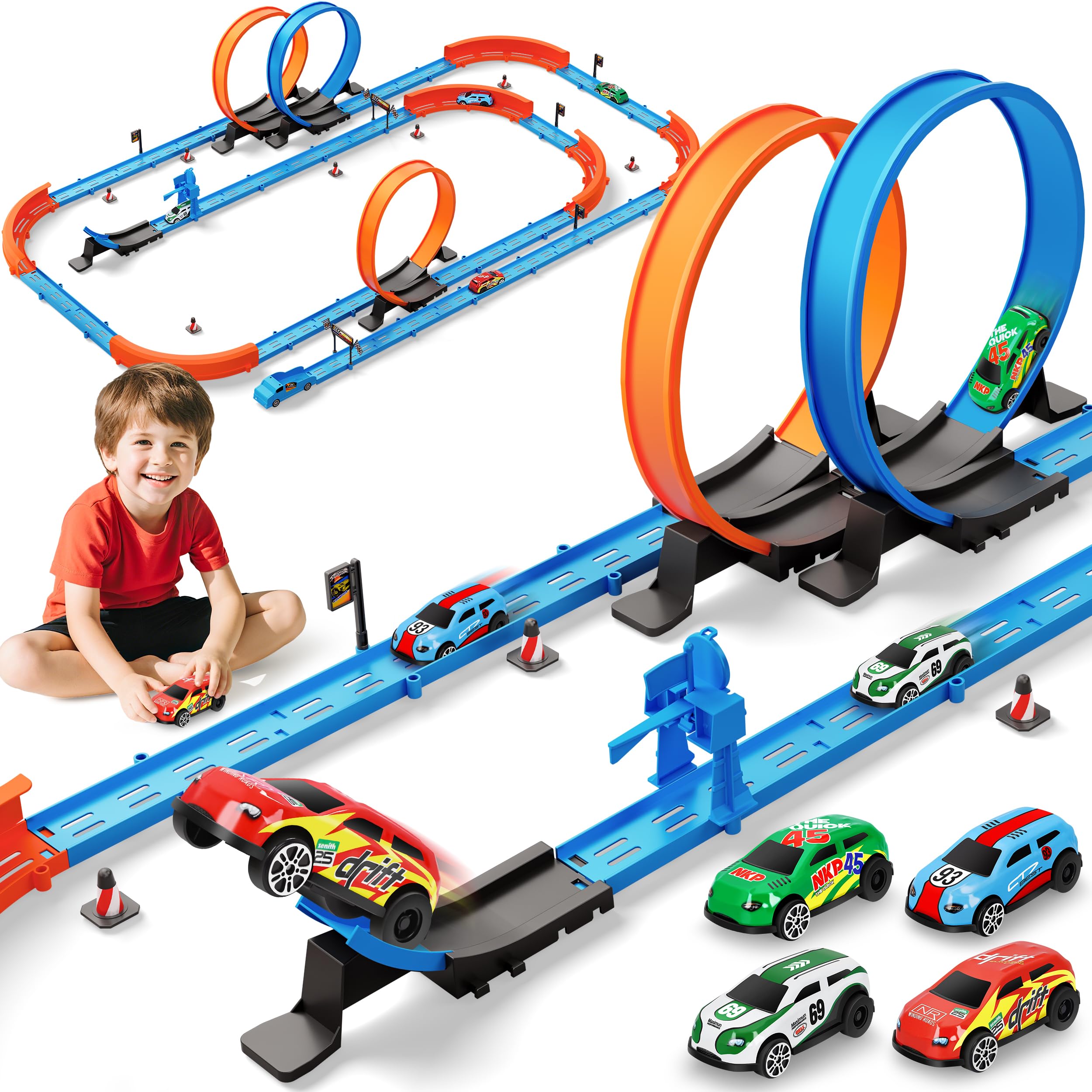 Rcovasc slot track with 360° loop for thrilling kid racing