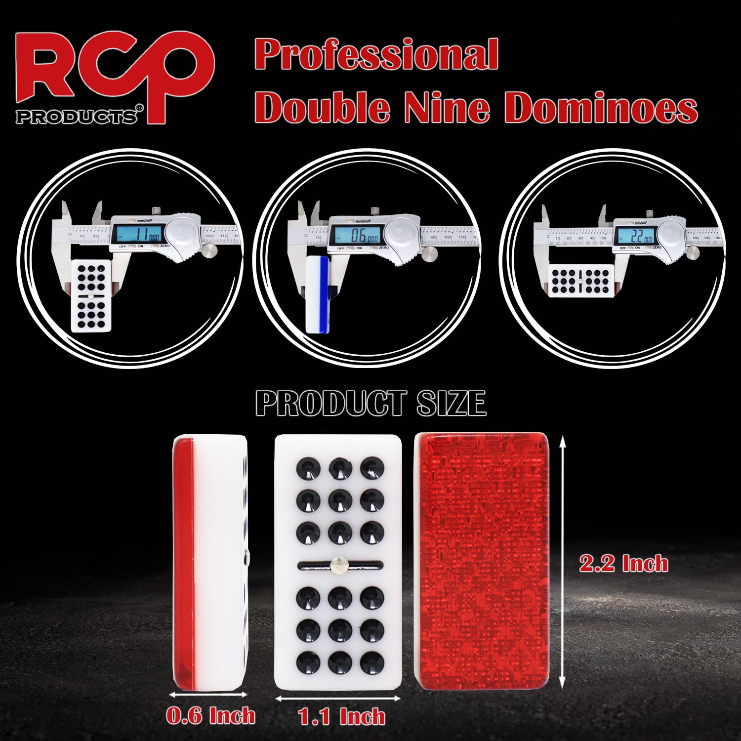 RCP PRODUCTS dominoes with center spinner ease for faster shuffles.