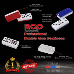 RCP PRODUCTS travel-friendly domino set fits in small bags for on-the-go play.
