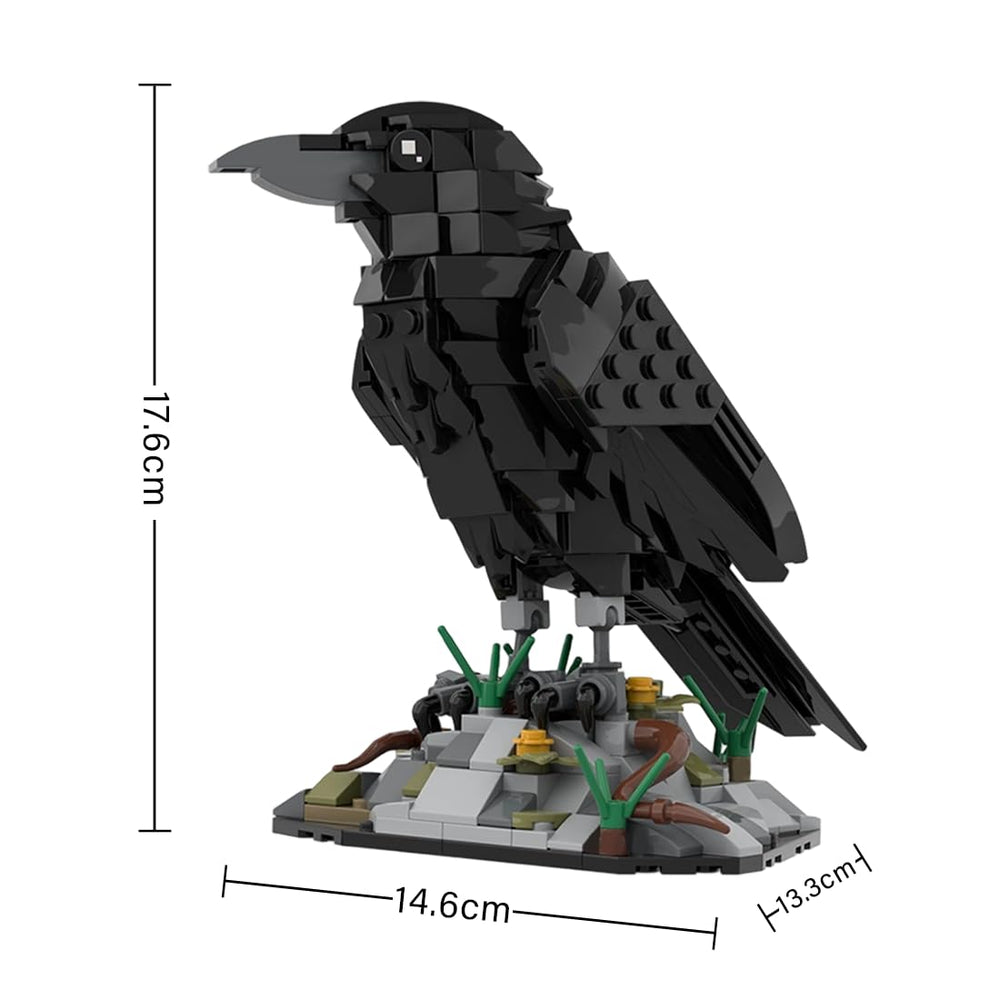 RCTRORCARY Raven Bird Building Set close-up parts showcases durable ABS pieces