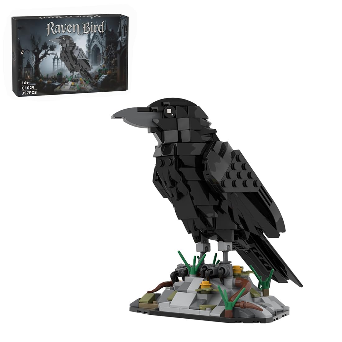 RCTRORCARY Raven Bird Building Set front view showing intricate mechanical design for display