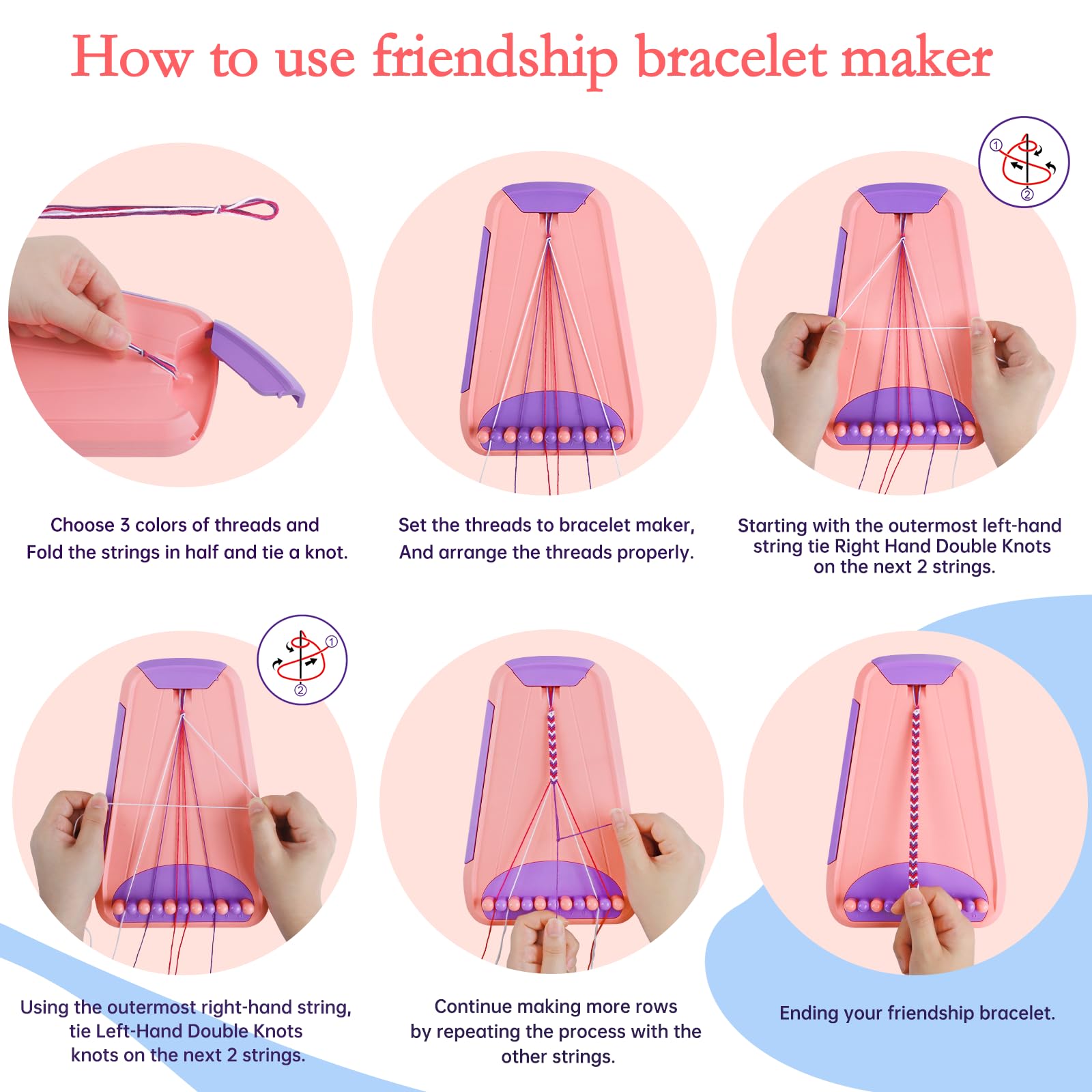 Rdfmy kit features non-slip pads to keep strings secure during crafting sessions.