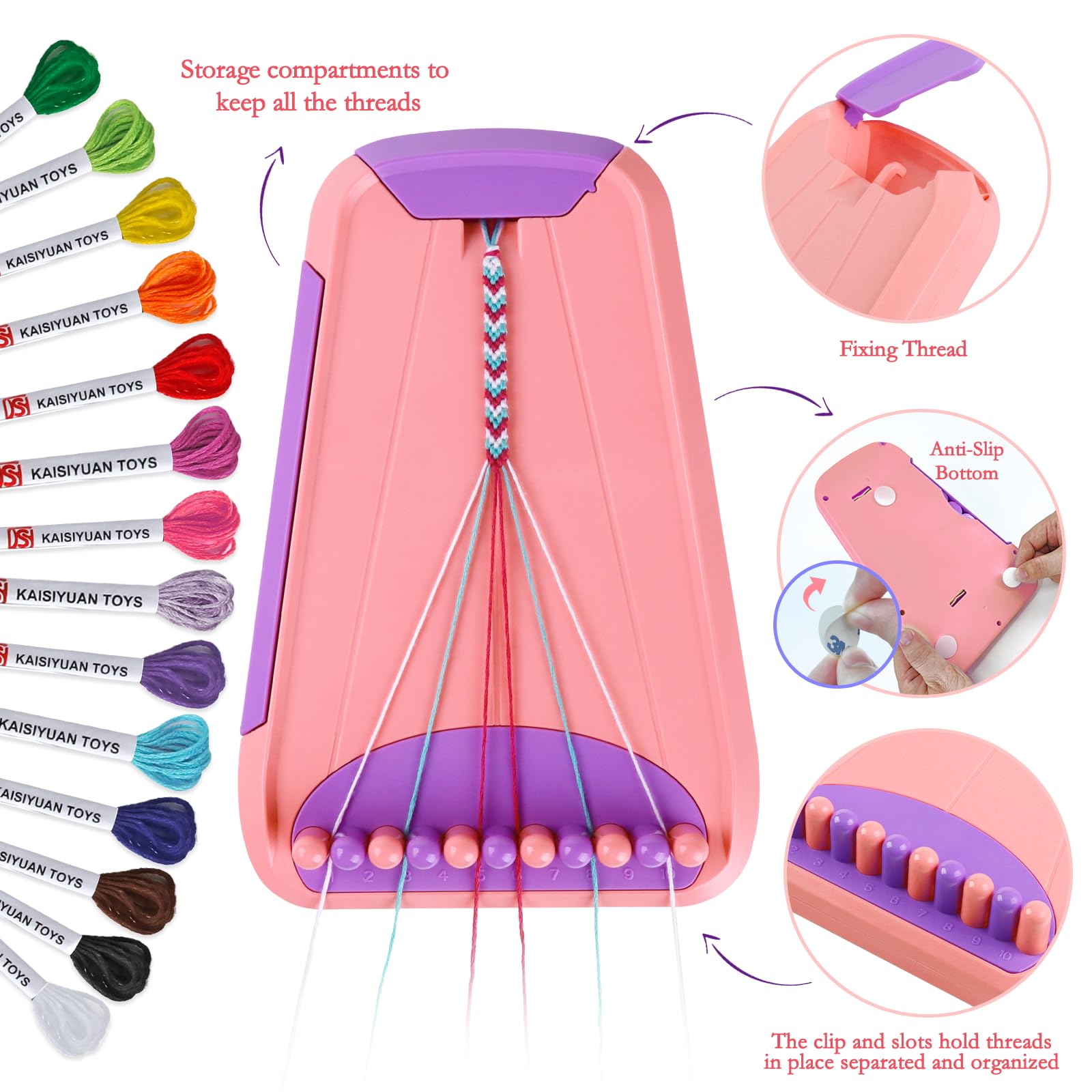 Rdfmy bracelet-making kit includes letters beads and buttons for personalized designs.