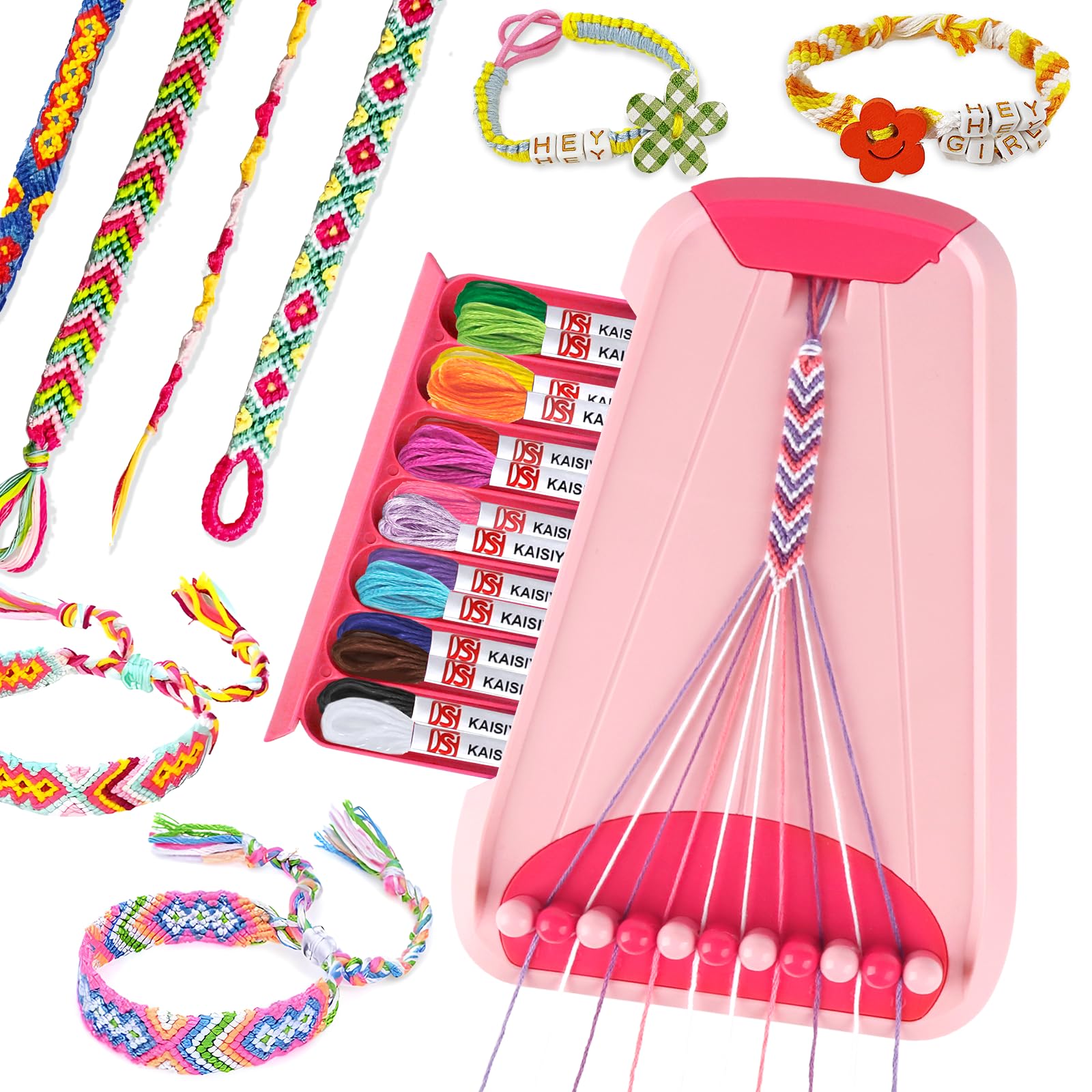 Rdfmy bracelet kit contents with threads and beads for creative design