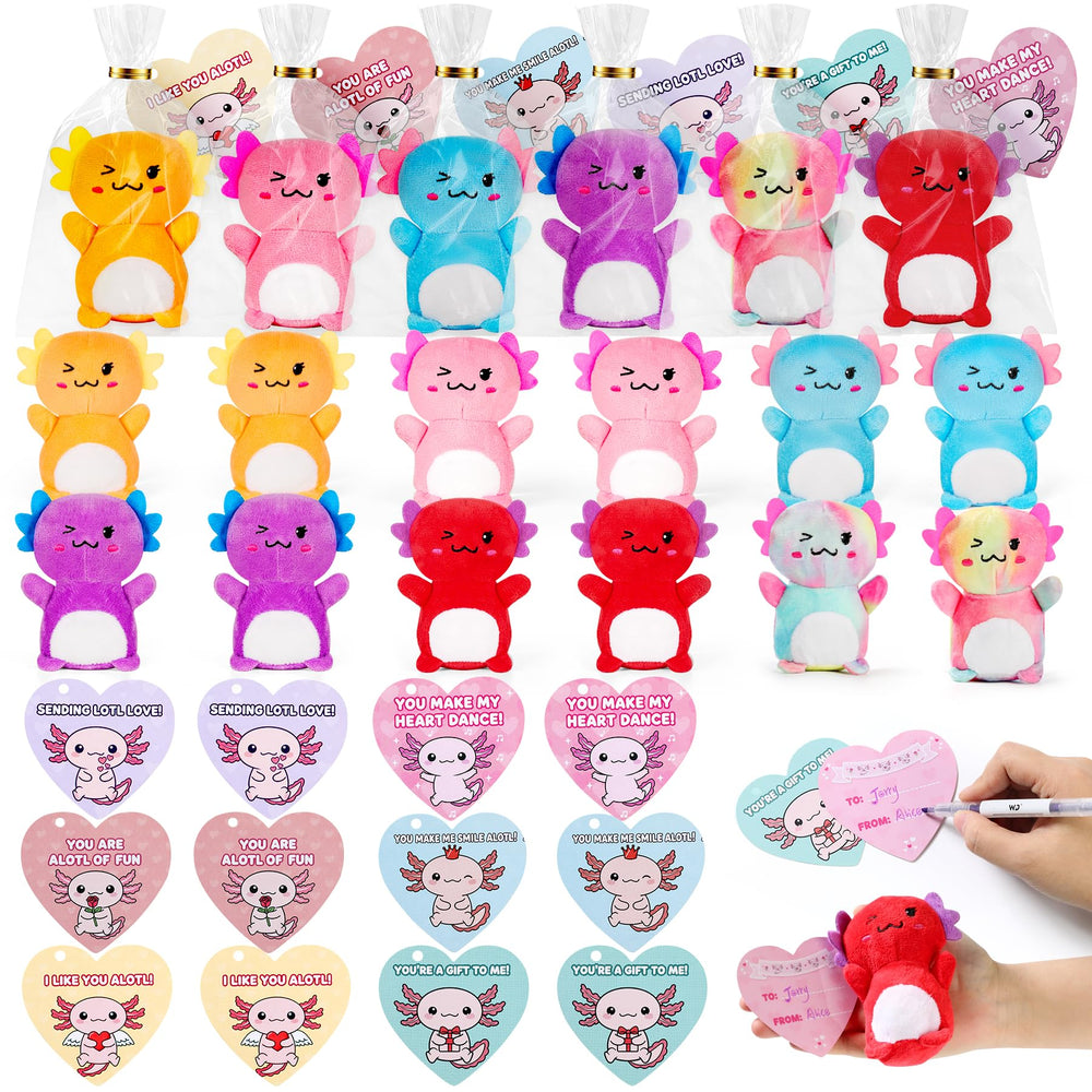 Rdogeia classroom exchange and party favors with axolotl plush