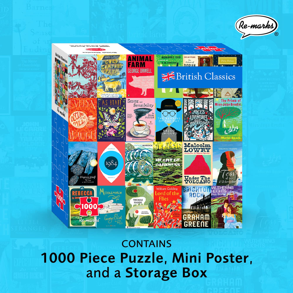 Re-Marks British Classics puzzle assembled view highlights bright colors and crisp imagery for engaging hours.