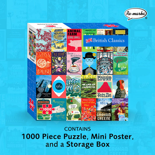 Re-Marks British Classics puzzle assembled view highlights bright colors and crisp imagery for engaging hours.
