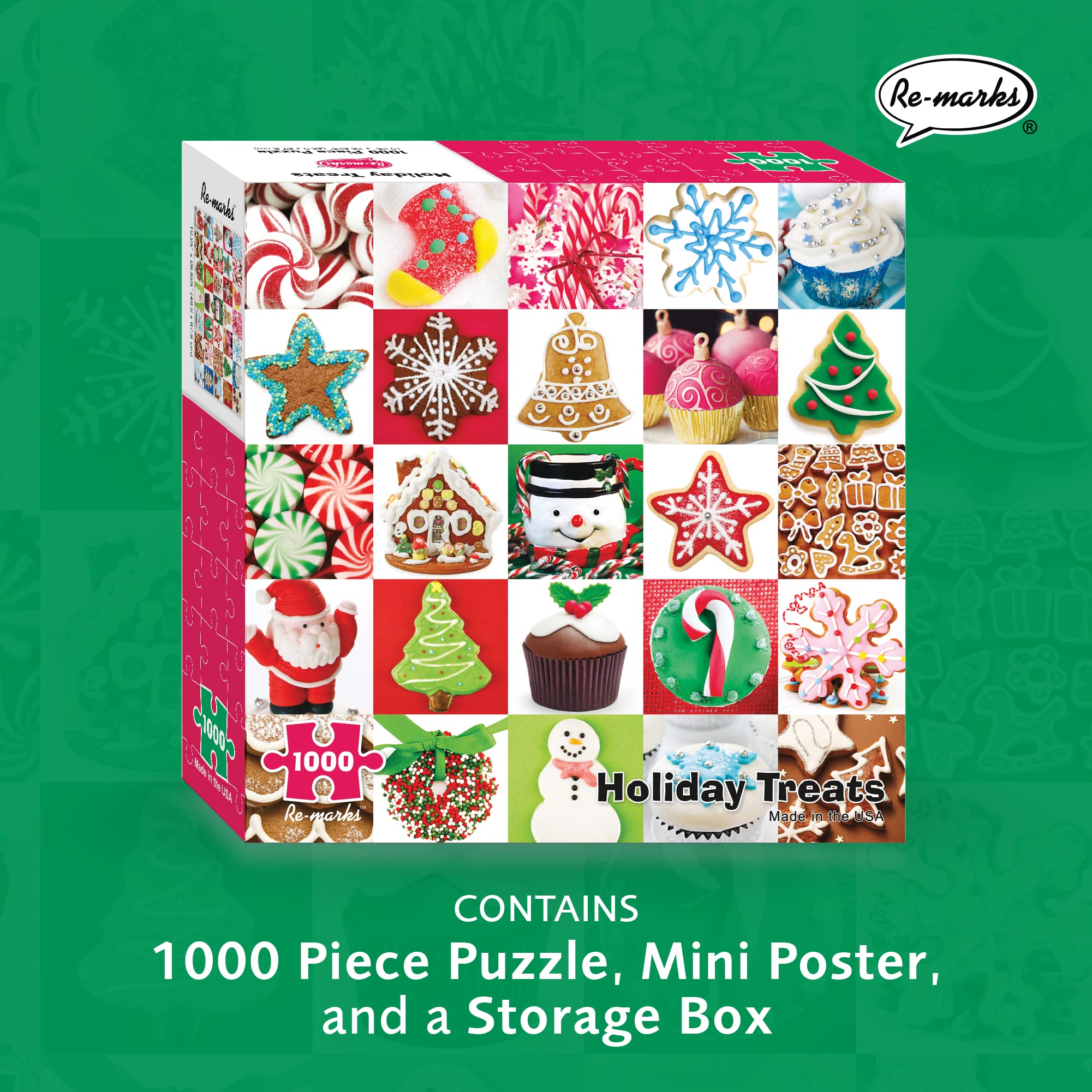 Re-Marks Holiday Treats Puzzle colorful pieces enhance holiday ambiance and focus