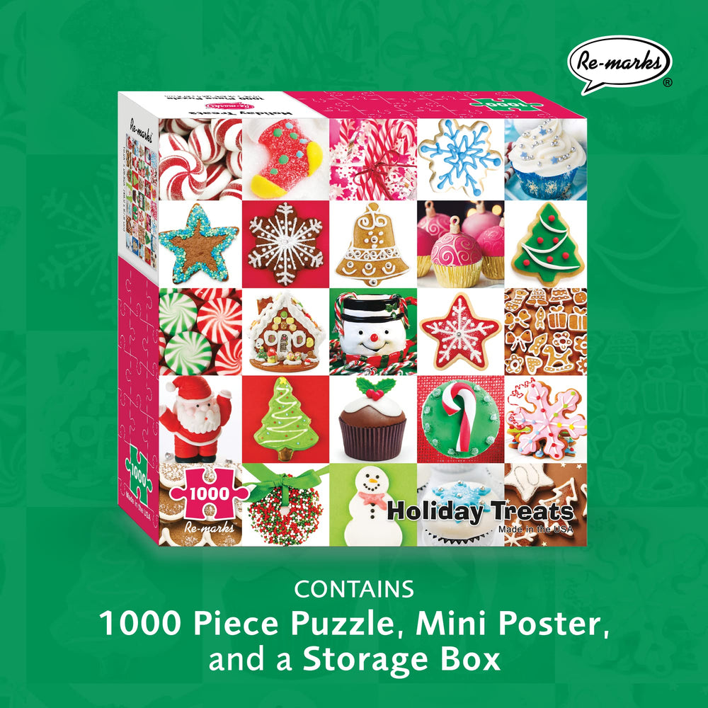 Re-Marks Holiday Treats Puzzle colorful pieces enhance holiday ambiance and focus