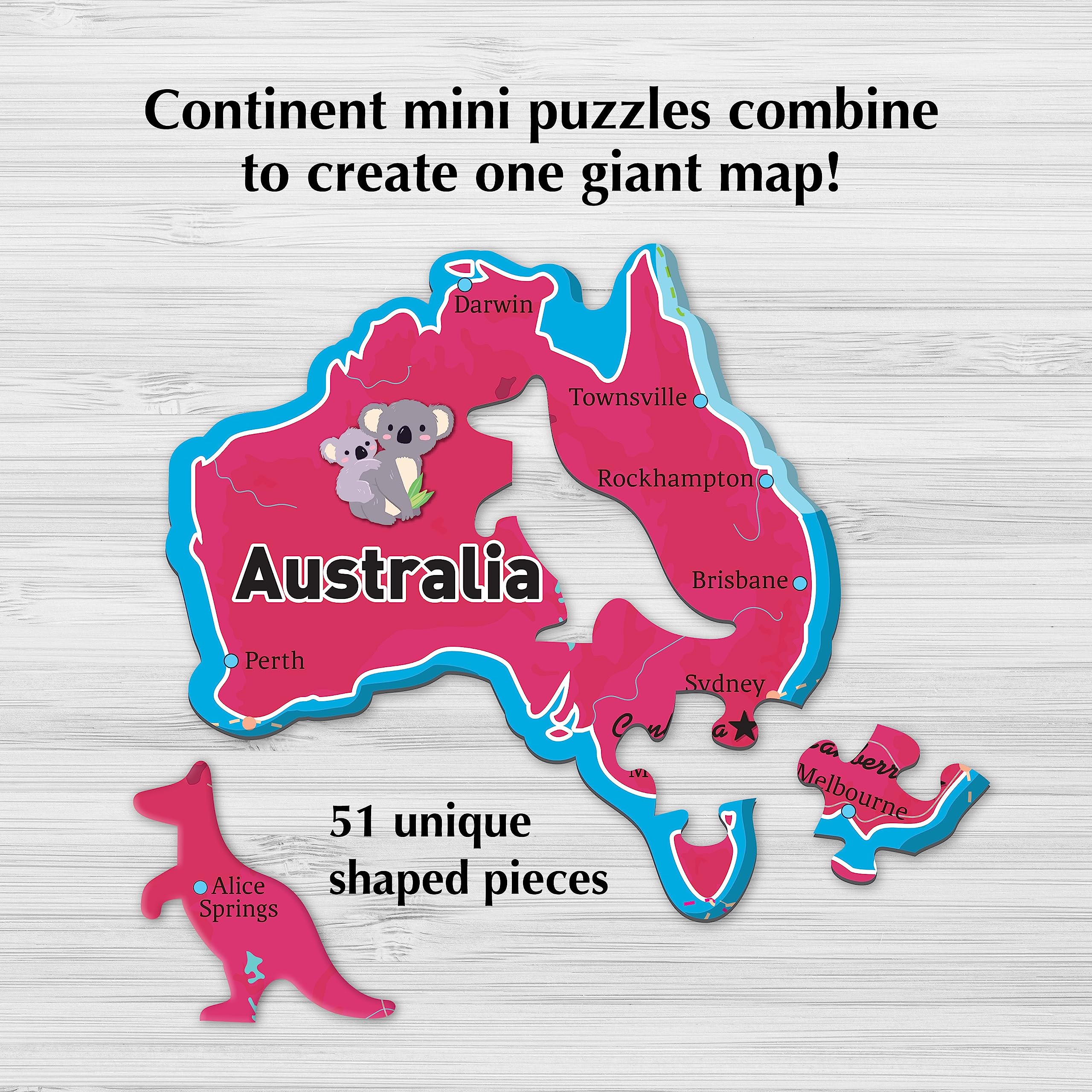Re-Marks country-shaped pieces fit together to form a detailed global map.