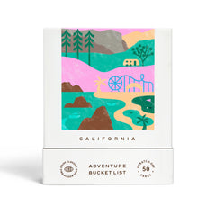 Reach International Outfitters California Adventure Bucket List cover with 50 scratch-off cards for planning trips.
