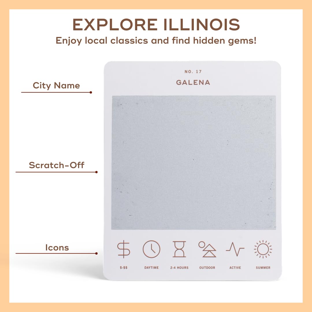 Reach International Outfitters Illinois Adventure Bucket List scratch-off sample for spontaneous travel ideas
