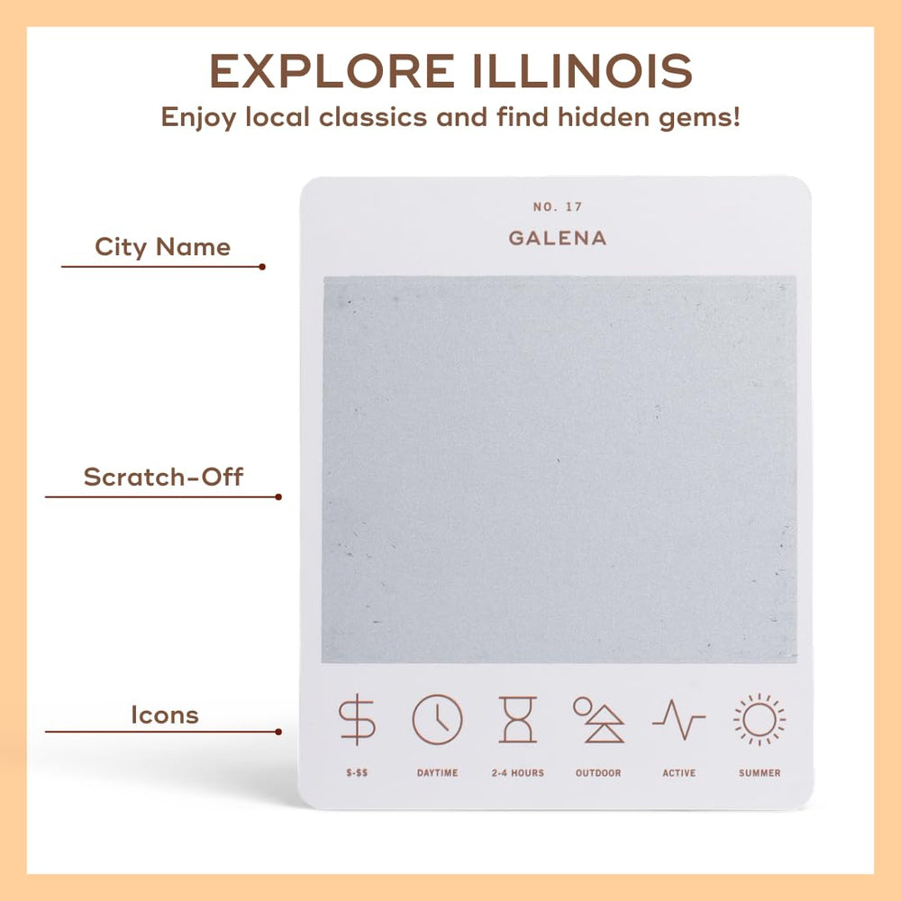 Reach International Outfitters Illinois Adventure Bucket List scratch-off sample for spontaneous travel ideas