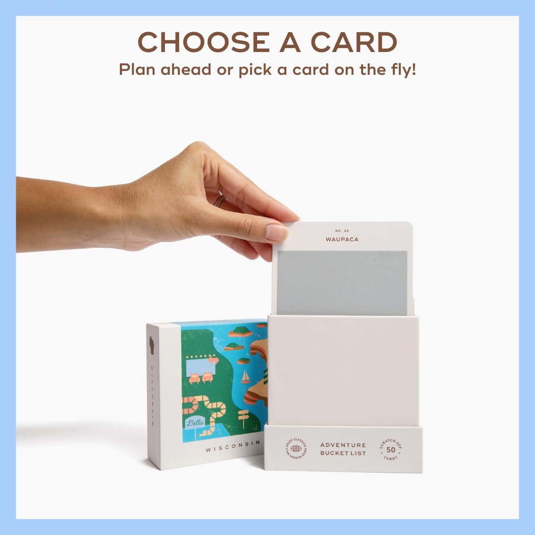 Reach International Outfitters Lake Geneva visit scratch-off card reveals scenic day-trip opportunities