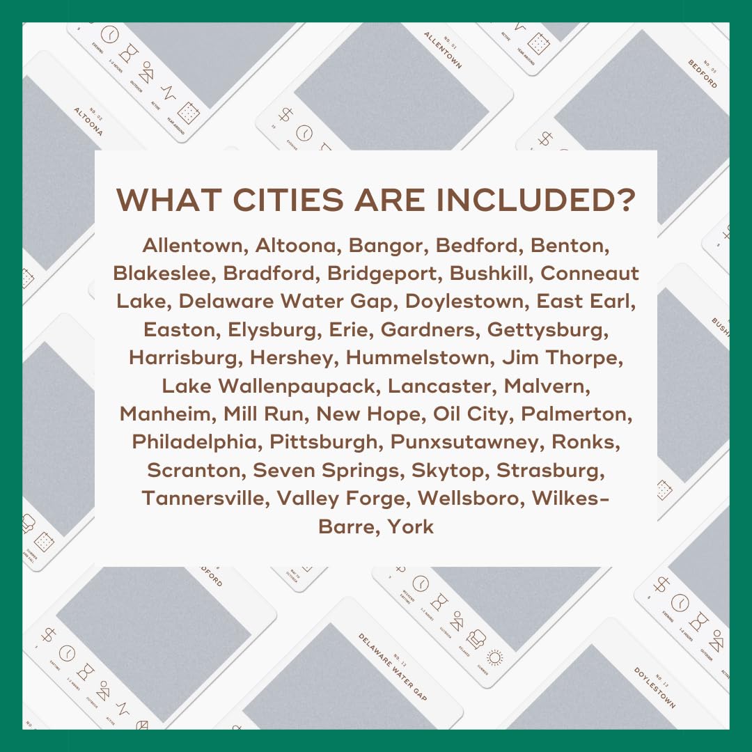 Reach International Outfitters Pittsburgh scenery card highlights city parks and views
