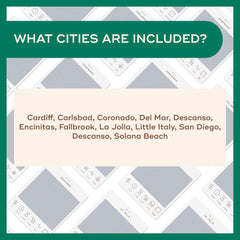 Reach International Outfitters scenic San Diego views card, ideal for planning sunset spots.