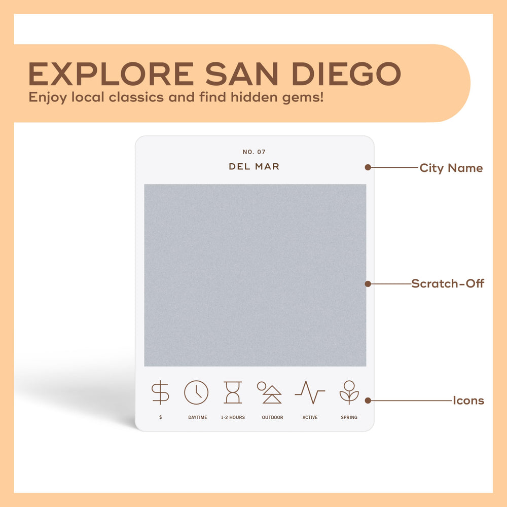 Scratch-off preview of Reach International Outfitters SD adventures, perfect for spontaneous day trips.