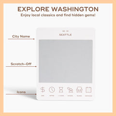 Washington adventure card showcases scenic Washington destinations for trips