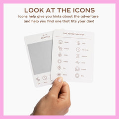 Reach International Outfitters bucket list card promoting family-friendly activities