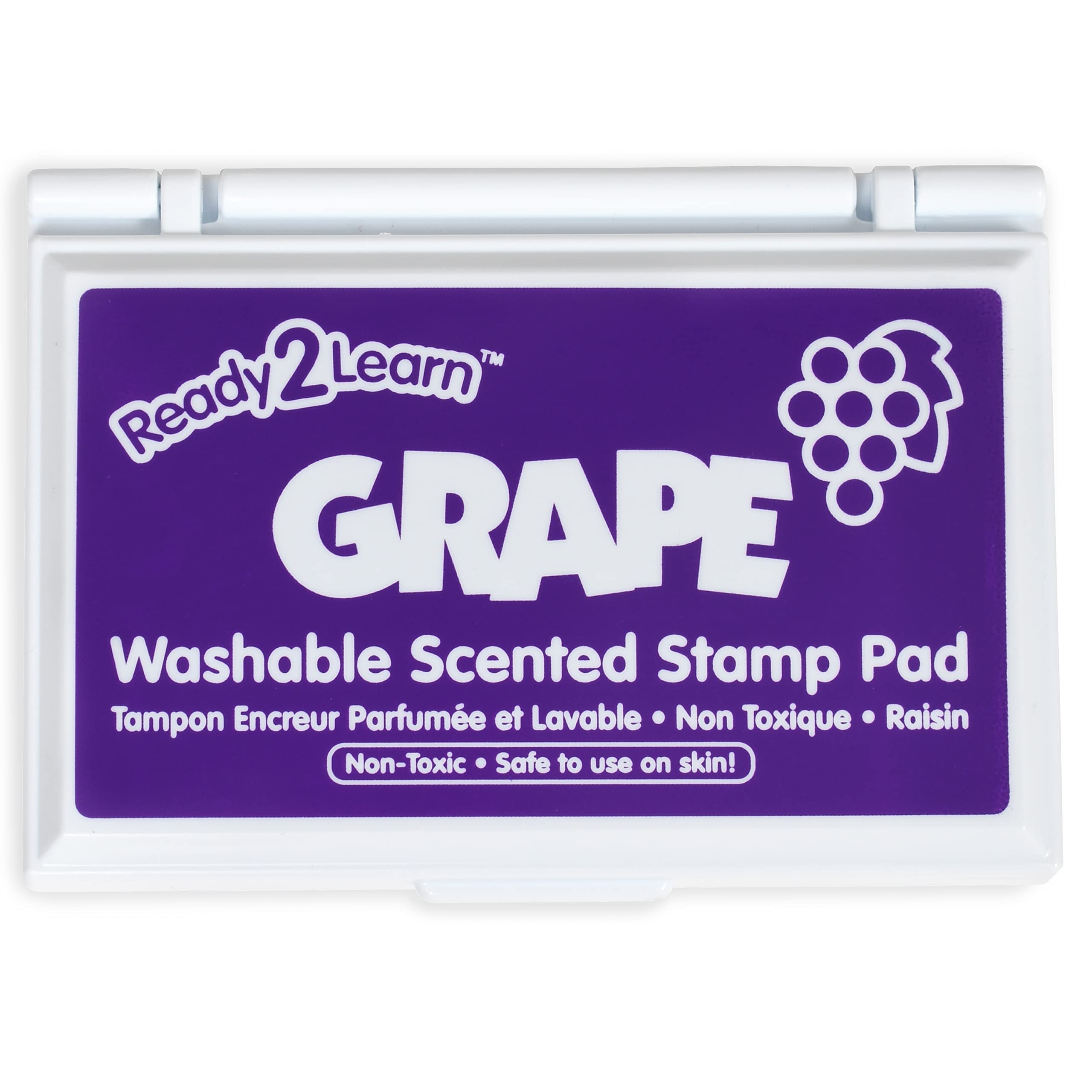 Ready 2 Learn grape stamp pad in open case for easy storage.